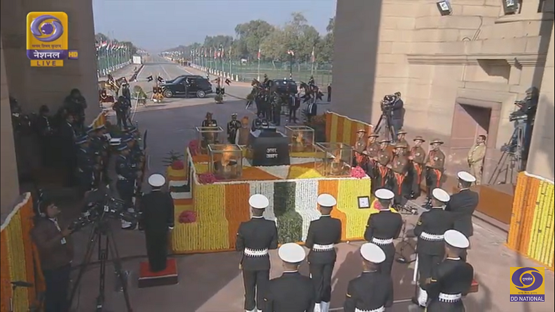 PM is Paying Tribute at Amar Jawan Jyoti