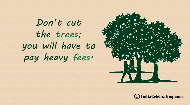 Don’t cut the trees; you will have to pay heavy fees.