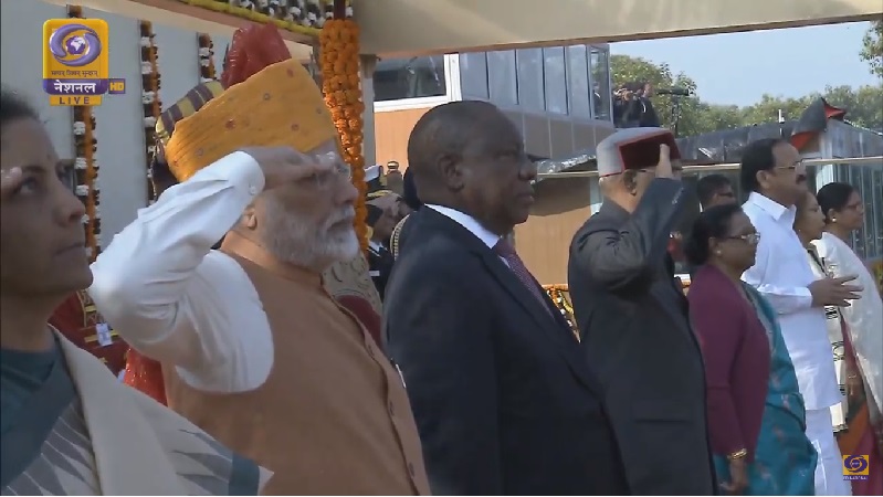 PM and President Saluting the National Flag